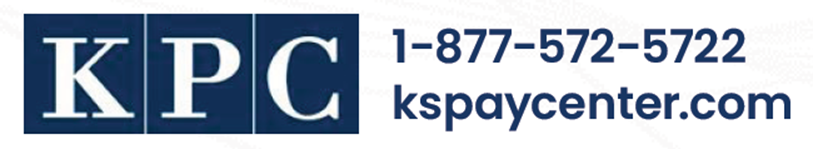 KPC logo with phone number 1-800-572-5722 nd web address kspaycenter.com